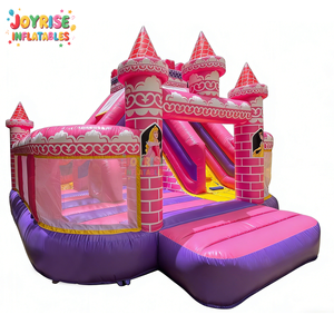 JOYRISE Combo Gonflable Rose pour Enfants, Château de Rebond Commercial Princesse avec Toboggan Intérieur en PVC, Garantie 3 Ans - Product Image 2