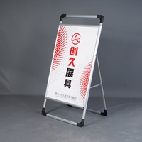 Présentoir pliable en alliage d'aluminium de type A présentoir portable ouvert présentoir au sol type KT board a frame banner display stand