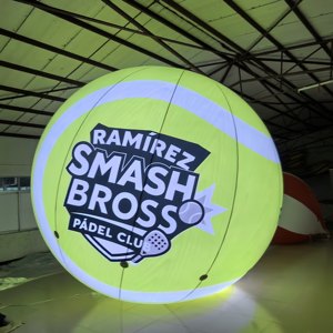 ลูกเทนนิสเป่าลม PVC ขนาด 2 เมตร 3 เมตร แบบสุญญากาศ ลูกเทนนิสจัมโบ้เป่าลมขนาดใหญ่สำหรับตกแต่ง ลูกแพเดิลเป่าลมพร้อมไฟ LED - Product Image 1