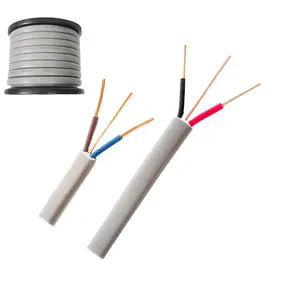 Fil de cuivre isolé en PVC, couleur blanc, câble de 2x1.5mm, 2x2.5mm