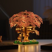 Sets de Bloques de Construcción de Plástico DIY de Árbol de Sakura, Juguete Educativo para Escenas de Bosque, Selva, Parque, Granja de Flores y Árboles