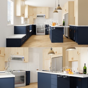 Vente en gros d'armoires de meubles de cuisine Armoire de base/murale/garde-manger Armoire de cuisine standard Shaker Armoire de cuisine américaine blanche - Product Image 6