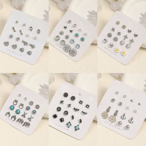 One Set Stud Earrings for Women Simple Geometric <b>Small</b> Earrings <b>Wedding</b> Bridal Jewelry - Product Image 1