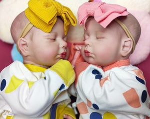 Poupées <span class=keywords><strong>Reborn</strong></span> unisexes en silicone pour nouveaux-nés 18 pouces Poupée pour bébés jumeaux endormis Poupées <span class=keywords><strong>Reborn</strong></span> Soft Toys - Product Image 3