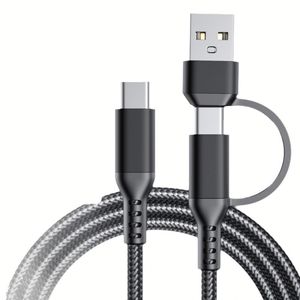 สายดาต้าไนลอน 2-in-1 USB เป็น Type-C สำหรับ Huawei สำหรับ Android สายชาร์จเร็ว 1ม. 2ม. 3ม. 3ฟุต 6ฟุต 10ฟุต - Product Image 5