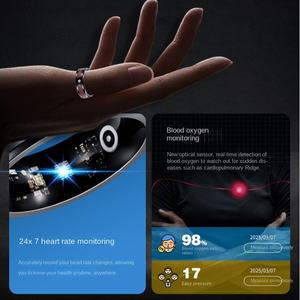 Cross-border cincin cerdas Aloi, detak jantung oksigen darah Pedometer gerakan Remote Control pola foto bor untuk - Product Image 4