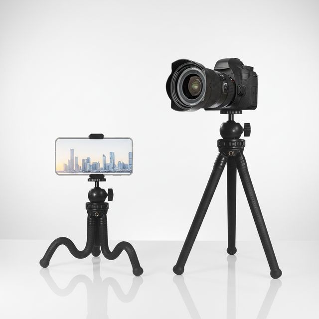 Multifunctional Mini Octopus 360 Degree Flexible Tripod with Ball Head & Cold Shoe for Phone SLR DSLR for GoPro Camera