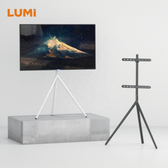LUMI Free Standing TV Stand Modern Easel Swivel Studio TV Tripod Floor Stand for 45 to 65 Inch LED LCD Screen | FS30-44F-02