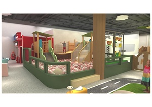 Centro Giochi Gigante per Bambini con Piscina di Palline, Scivolo a Tema Giungla Tigre, Struttura in Legno per Arrampicata, Stazione dei Pompieri, Area Sicura per Interni, Certificato CE SGS - Product Image 4