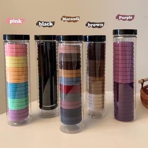 Lot de 20 élastiques à cheveux en tissu, sans couture, très élastiques, durables, noirs, non-dommageables pour queues de cheval, pour femmes - Product Image 1