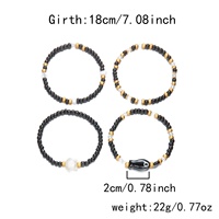 Bracelets Bohèmes Géométriques Perlés pour Femmes, Bijoux Élastiques Empilables Thème Océan et Plage avec Coquillages et Œil de Poisson, Idéal pour l'Été et les Fêtes