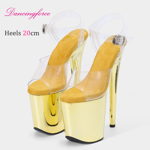 Nuovo 8 pollici Sexy Fetish tacchi alti <span class=keywords><strong>scarpe</strong></span> da <span class=keywords><strong>sposa</strong></span> 20cm elegante <span class=keywords><strong>argento</strong></span> cromato con plateau sandali Pole Dance <span class=keywords><strong>scarpe</strong></span> - Product Image 3