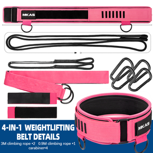 <span class=keywords><strong>Cinturón</strong></span> de Levantamiento de Pesas MKAS, Nuevo Diseño 4 en 1, Multifuncional, Resistente, para Tracción con Trineo, Empuje de Cadera y Fondos, de EVA - Product Image 2