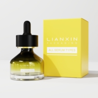 Flacon de sérum en verre personnalisé unique de 30 ml avec compte-gouttes, bleu clair ambré, emballage cosmétique, flacons compte-gouttes pour huiles essentielles
