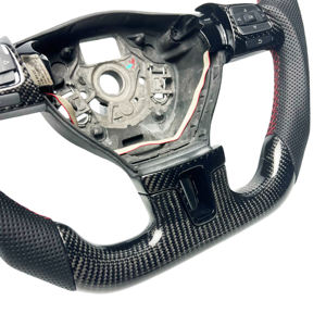 พวงมาลัยสปอร์ตทำจากหนังมีแกนกลางเป็นคาร์บอนไฟเบอร์สำหรับรถกอล์ฟรุ่น MK6 6th <span class=keywords><strong>gti</strong></span>/gts/r - Product Image 4