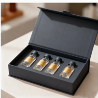 Embalaje cosmético de lujo reciclado respetuoso con el medio ambiente laminado brillante con logotipo personalizado embalaje de papel de cartón magnético Cajas de Regalo esponja