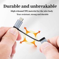 Cable OTG Corto 3 en 1 con Entrada Dual Tipo-C, Trenzado de Nailon Portátil, Carcasa de Aluminio, Adaptador USB 3.0 Hembra