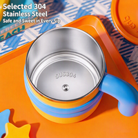Vente en gros de tasses à eau isothermes portables en acier inoxydable 18/8, anti-fuite, 450 ml, double paroi, avec poignée et couvercle
