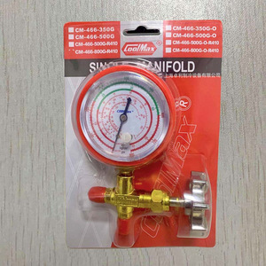 เกจวัดความดันน้ำยาทำความเย็น CoolMax Precision Single Manifold รุ่น CM-466-500G-R410 พร้อมเกลียวเชื่อมต่อและวาล์วสำหรับน้ำยา R410A - Product Image 2