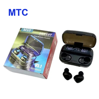 Headphone Olahraga Nirkabel Terlaris 2-in-1 Powerbank Indikator LED ANC IPX5 Tahan Air BT 5.1 M10 TWS Earbuds