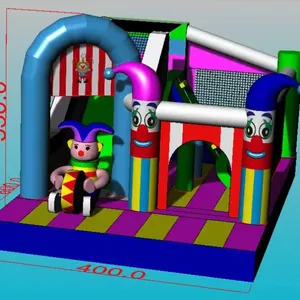 Pretpark Game Zone Lage Investeringen Bedrijf! Goede Kwaliteit Goedkope Cartoon Thema Bounce Huis Opblaasbare Uitsmijter Kasteel