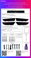 Kit d'éclairage d'ambiance LED 23 couleurs pour Land Rover Range Rover Velar 2017-2025, contrôle par écran et application, effet météore, Plug & Play