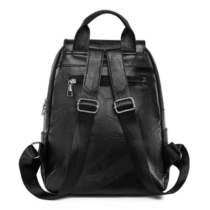 Mochila escolar Vintage, mochila de cuero PU para mujer, mochila escolar para ordenador portátil, bolsas de viaje de gran capacidad <span class=keywords><strong>o</strong></span> de viaje - Product Image 3