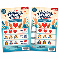 Boletos de Juego Personalizados con Impresión a Doble Cara, Tarjetas Desprendibles de Alta Calidad, Tarjetas con Tres Ventanas para Ganar Premios
