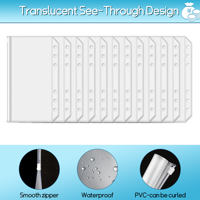 Effacer en gros étanche A6 PVC argent comptant fermeture éclair en plastique Budget liant enveloppes mignon cahier pour les filles