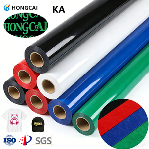 Hongcai <span class=keywords><strong>flocage</strong></span> de rouleau de vinyle de transfert de chaleur matériaux d'impression flexibles HTV 3D feuille floquée Film de transfert de chaleur de vinyle - Product Image 1