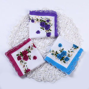 100% منديل قطن المناشف السيدات الأزهار منديل حزب الديكور مناديل من القماش الأزهار منديل - Product Image 2