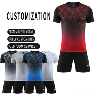 Jersey Sepak Bola Berkualitas Terbaik 100% Poliester, Bernapas, Kerah V, Lengan Pendek, Desain Personalisasi dengan Teknik Scratch, Custom - Product Image 1