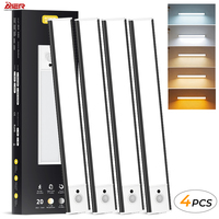 4 lampes de nuit à détecteur de mouvement magnétique rechargeables par USB, lumière sous-armoire LED, éclairage de placard