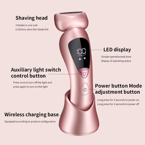 Recortadora de Vello Corporal para Mujer, Recargable, Inalámbrica, con LED, Personalizada de Fábrica, Venta al Por Mayor - Product Image 3