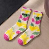 Chaussettes de sport numériques personnalisées Tie-Dye pour jeunes et enfants, avec logo jacquard sur le bas, antibactériennes, séchage rapide, OEM ODM, faible MOQ