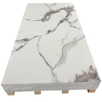 Plaque de marbre PVC brillante 1220x2440mm 3mm pour la décoration murale de la chambre et du salon, imperméable, ignifuge, écologique
