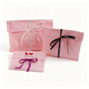 Bolsa de Embalaje de Algodón con Logotipo Bordado Personalizado, Bolsa de Algodón con Borde Ondulado Reutilizable con Lazo, Bolsa para Ropa, Libros y Bufandas - Product Image 5