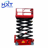 Plateforme élévatrice verticale HXT 6m 8m 10m 14m, petite nacelle élévatrice à ciseaux, plateforme aérienne électrique autotractée entièrement automatique, capacité 100kg