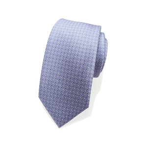 Corbata de Seda con Estampado Geométrico Azul Clásico para Vestimenta Formal, Bodas, Diseño Transpirable y Duradero - Product Image 1