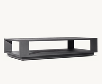 MARBELLA Nouvelle table basse rectangulaire extérieure de luxe en aluminium coulé, fabriquée à la main, couleur personnalisée, style moderne
