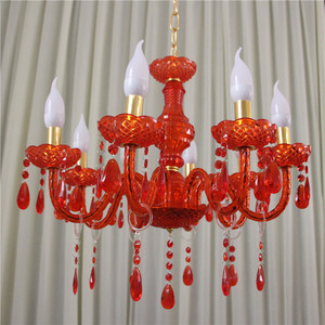 Nueva Lámpara de Araña de Cristal Acrílico Rojo, Artículos para Bodas, Decoración para Pabellones de Rituales, Accesorios para Decoración de Lugares, Guía para el Camino de Boda - Product Image 4