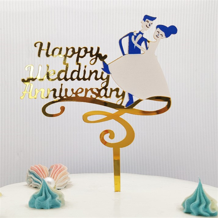Eco-friendly Baking Supplies MR MRS Valentine's Day Party Cake Topper Decor Happy Wedding Anniversary Cake Decoration