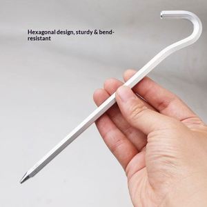 Outdoor Aluminum Alloy Camping <b>Tent</b> Ground Pegs Wind-Resistant Fixed Galvanized Surface Hexagonal <b>Canopy</b> Fixation All Seasons - Product Image 3