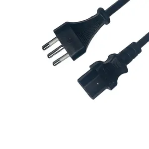 [Free Sample] High Quality 3 Pin 16A Plug Power Cord C13 Connector Black Italia Standard Power Cord IMQ Power Cord