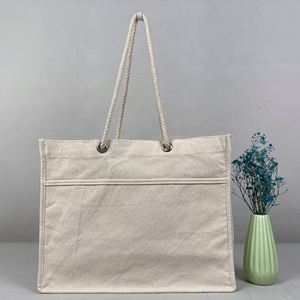 Bolso Tote personalizado de algodón, Bolso Tote de cuerda Mk con lentejuelas de lujo con logotipo, Bolso Tote grande de algodón orgánico para pasar la noche, moda 2021 - Product Image 1