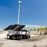 Remolque Móvil Solar para CCTV con Control Remoto 4G/5G, Mástil Alto, Seguridad Fuera de la Red para Obras de Construcción
