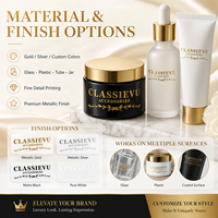 Étiquettes cosmétiques 3D personnalisées en relief, autocollants de transfert imperméables en feuille d'or pour pots, bouteilles, tubes, emballages de soins de la peau, logo OEM ODM