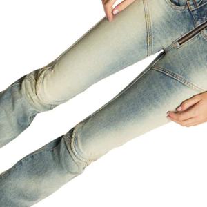 กางเกงยีนส์ทรงบูทคัทเอวสูงสีน้ำเงินวินเทจแบบใหม่สำหรับผู้หญิง - Product Image 5