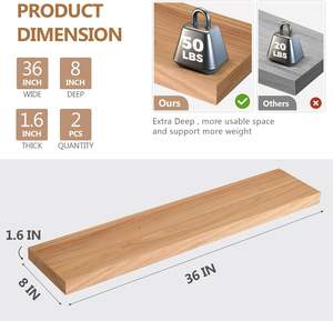 Estantes Flotantes de Madera de Olmo Rústico de <span class=keywords><strong>2</strong></span> Niveles Personalizables, Estantes de Almacenamiento de Hierro Nórdico, Decoración del Hogar, Soportes de Almacenamiento Montados en la Pared - Product Image 3