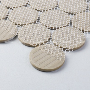 <span class=keywords><strong>Azulejos</strong></span> Redondos de Porcelana Blanca Cristalizada de 48 mm de Diámetro <span class=keywords><strong>para</strong></span> Paredes, Baños y Cocinas - Product Image 4